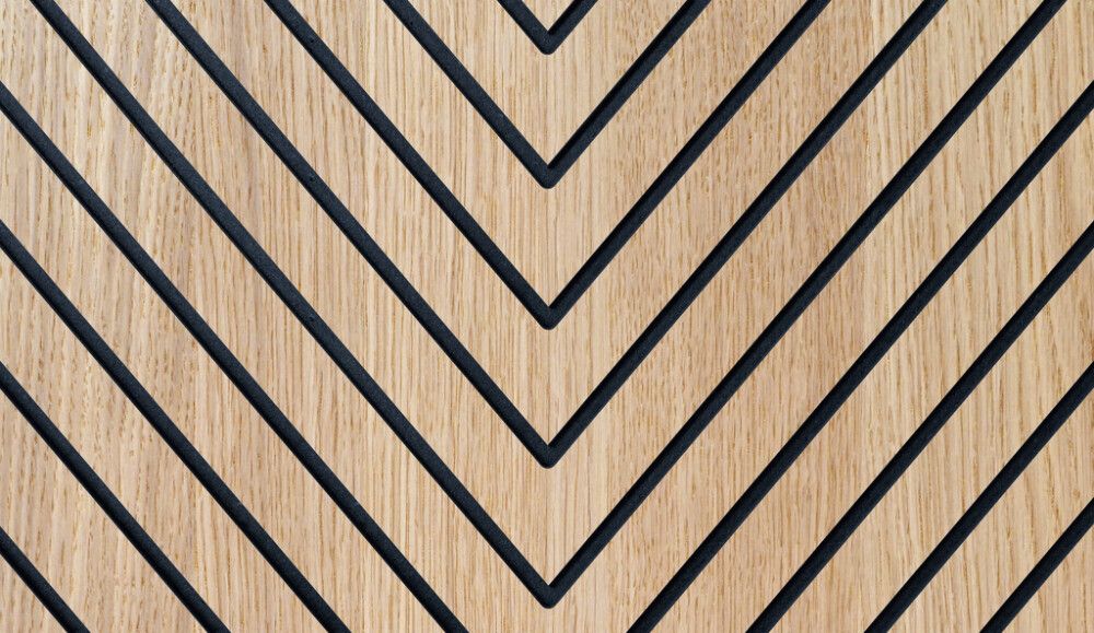 Sisustuspaneeli Maler Louvre Chevron Tammi / musta 12 x 616 x 616 mm