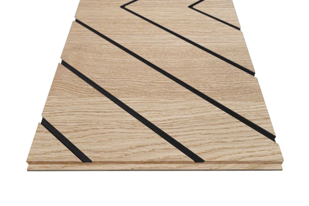 Sisustuspaneeli Maler Louvre Chevron Tammi / musta 12 x 616 x 616 mm