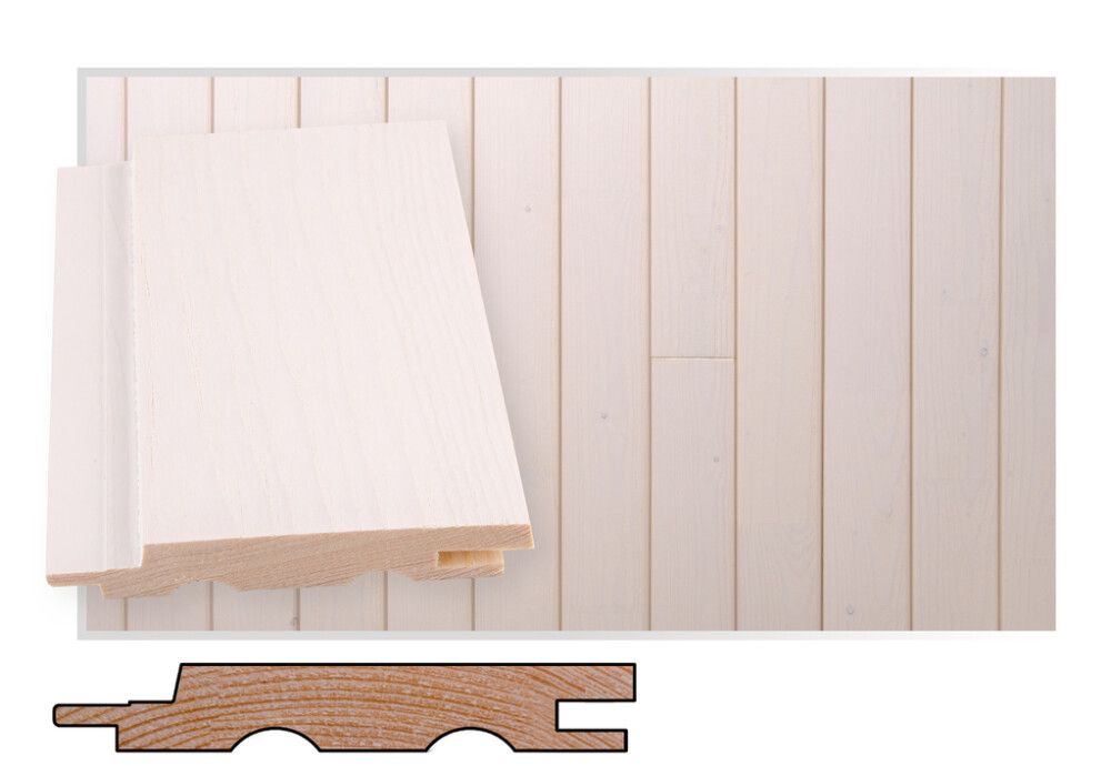 Saunapaneeli Maler Luosto SPA STS-5 Huurre 15 x 95 mm, eri pituuksia