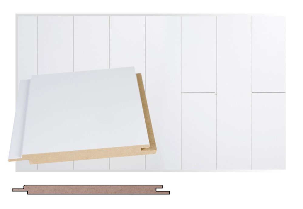 Sisustuspaneeli Maler SPA kosteudenkestävä MDF E0 STS-5 Valkoinen 10 x 120 x 2070 mm