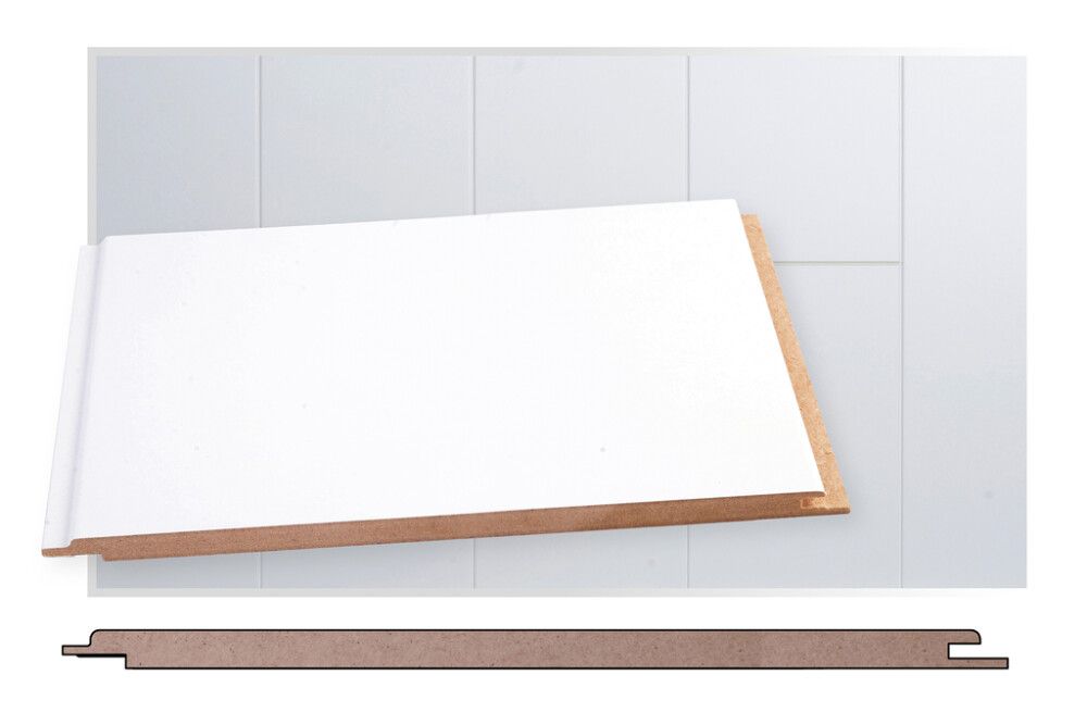 Sisustuspaneeli Maler MDF E0 STP-0 Mel Puolikiiltävä Valkoinen 10 x 195 x 2070 mm