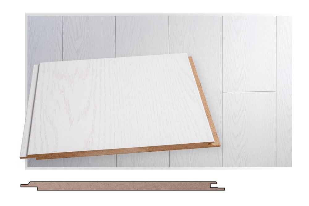 Sisustuspaneeli Maler MDF STP-0 Mel Valkosaarni 10 x 195 x 2070 mm