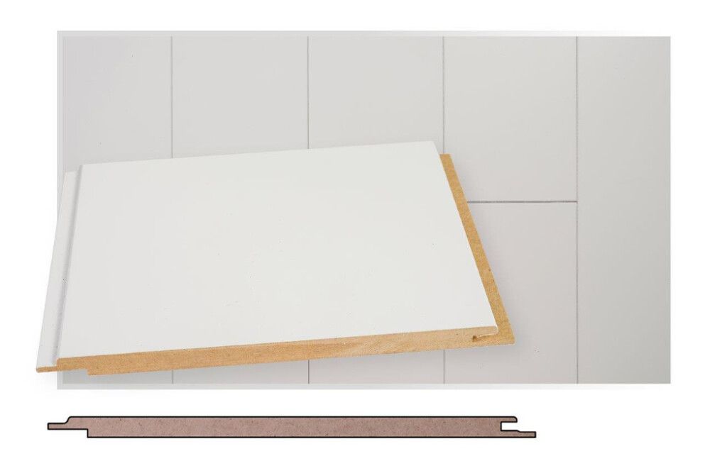 Sisustuspaneeli Maler MDF STP-0 Mel Valkoinen 10 x 160 x 2070 mm