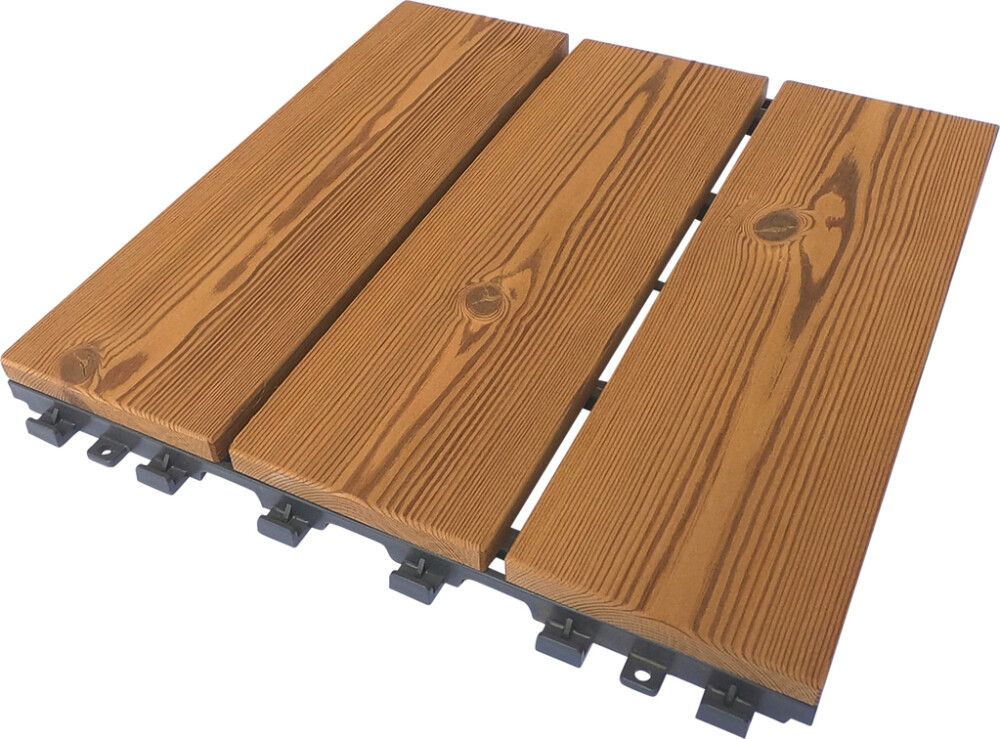 Klicklaatta 30 x 30 cm ruskea puu 6 kpl