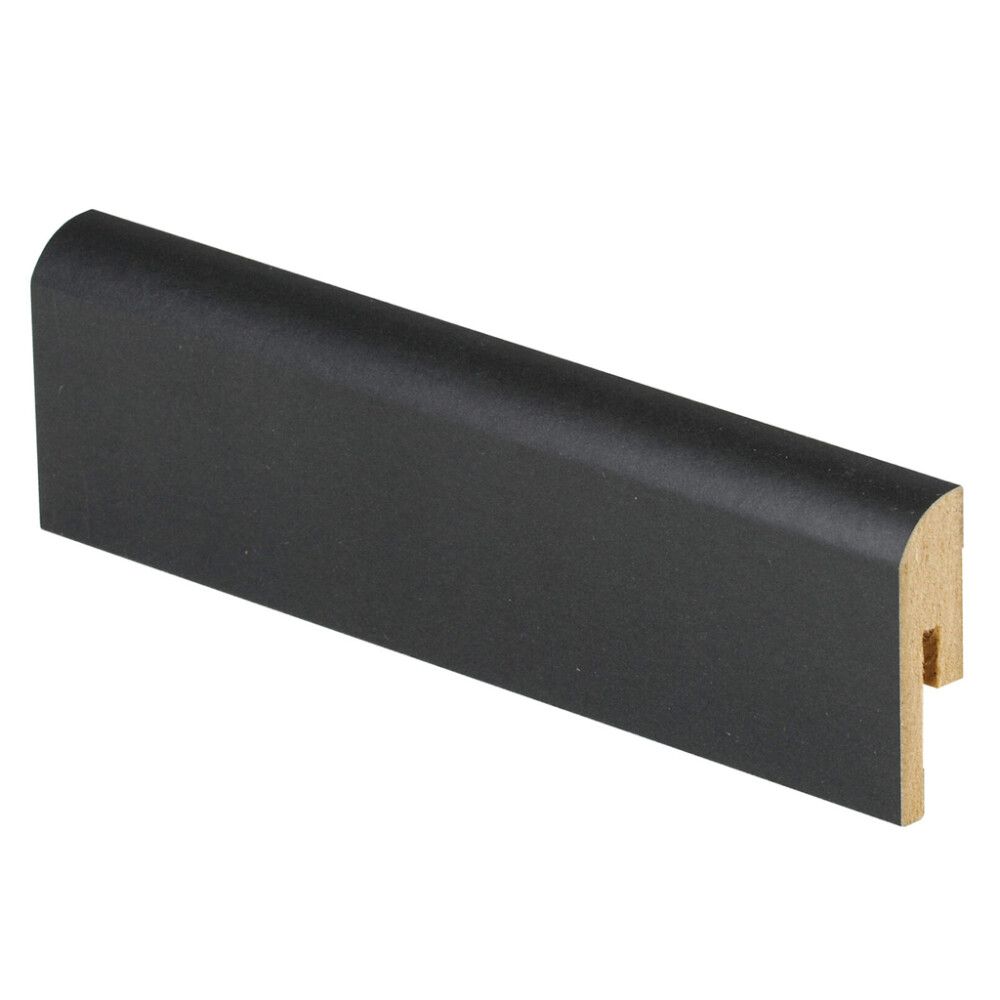 10 kpl Jalkalista Maler Pyörre R10 MDF Mel tumma harmaa 12 x 42 x 2750 mm