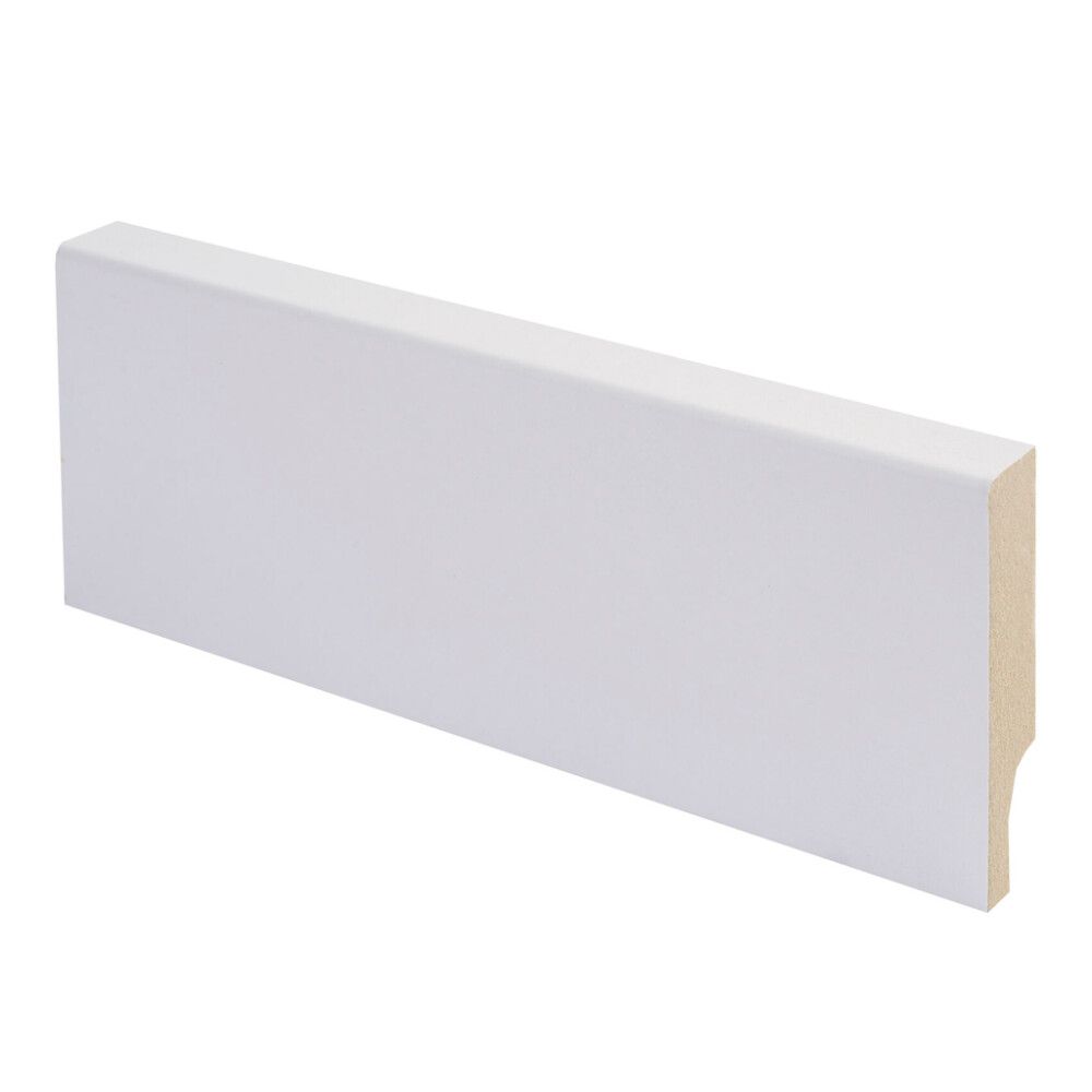 5 kpl Jalkalista Maler R2 MDF MR Lam valkoinen 14 x 58 x 2800 mm