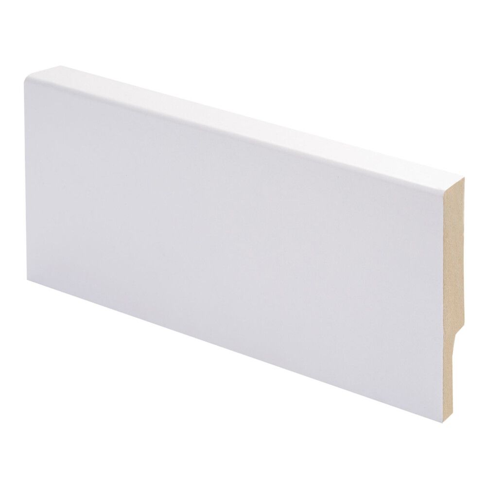 5 kpl Jalkalista Maler R2 MDF MR Lam valkoinen 14 x 70 x 2800 mm