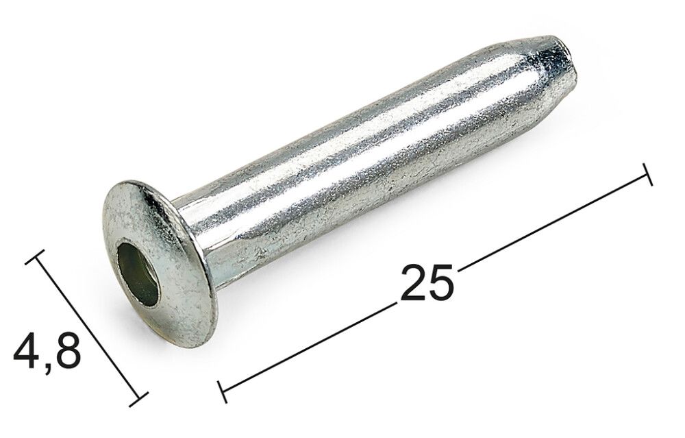 Tappisaranan tappi Habo teräs Ø 4,8 x 25 mm