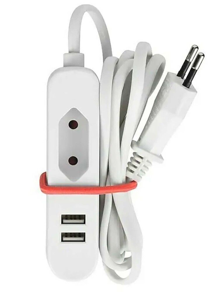 Jatkojohto 1 x Euro 2 x USB Valkoinen