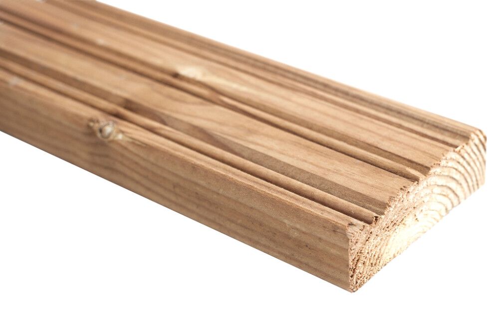 Terassilauta Kyllästetty AB 28 x 95 mm SHP Uritettu  Ruskea (per metri)