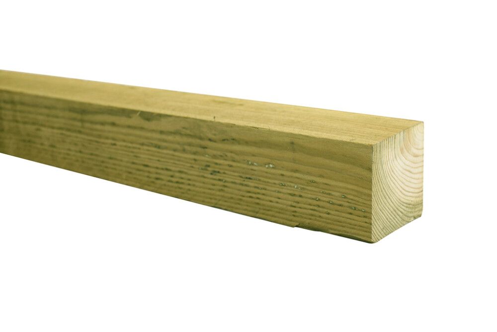 Kyllästetty mänty 75 x 75 mm Vihreä sahattu (per metri)