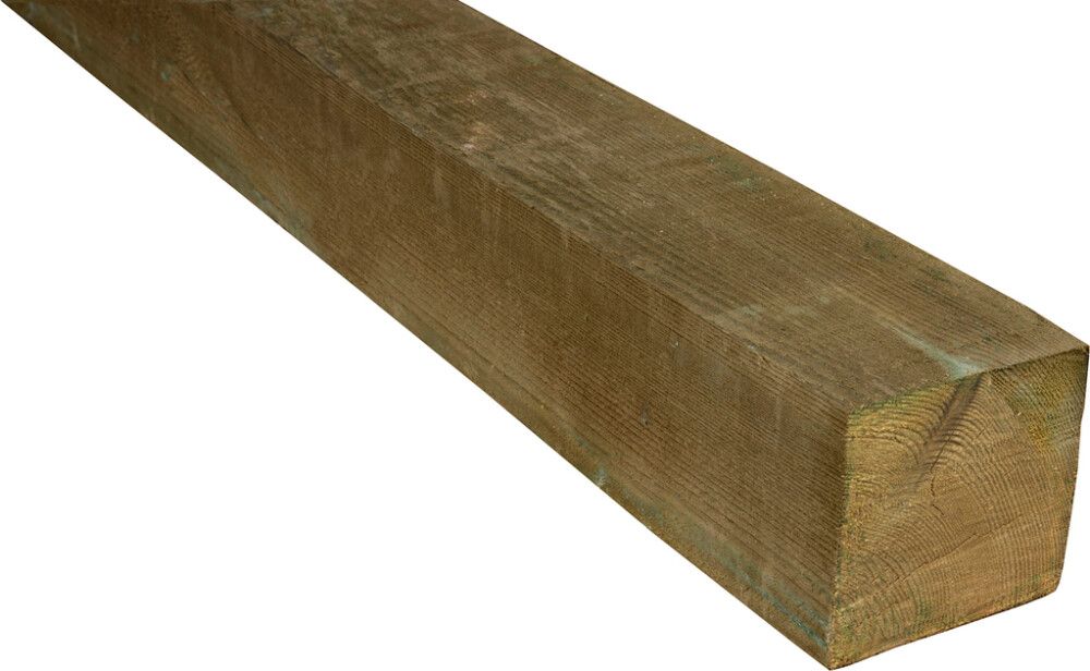 Kyllästetty mänty vihreä sahattu 100 x 100 mm (per metri)