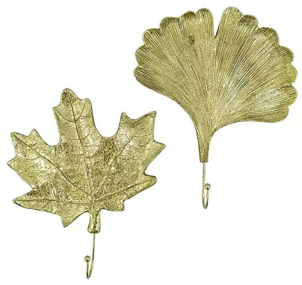 Vaatekoukku Lehti Kulta 2 kpl