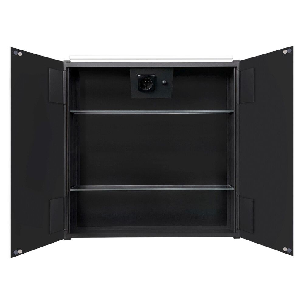 Peilikaappi Camargue Aluminio Black 60 x 60 x 11 cm