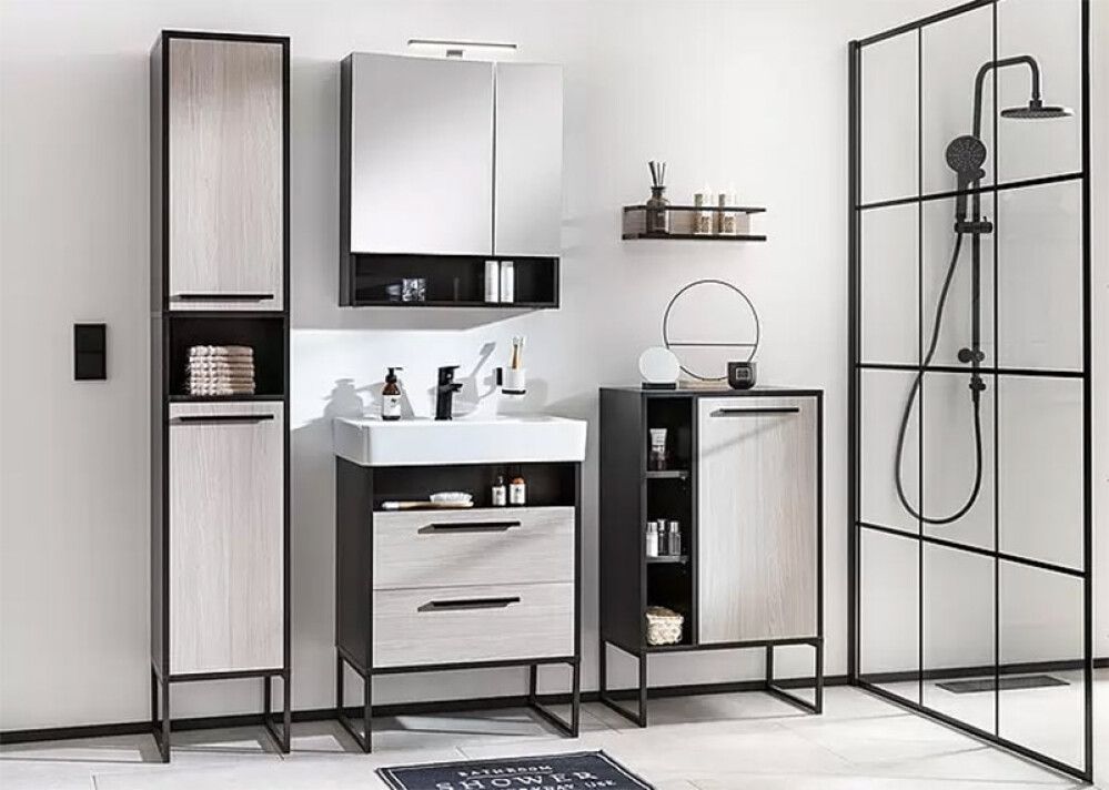 LED-peilikaappi BAUHAUS Jannik Antrasiitti 60 x 70 cm