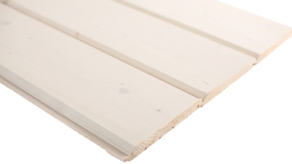 Hirsipaneeli Kuusi 19 x 169 mm STH Valkovahattu (per metri)