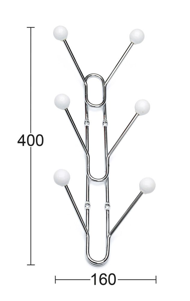 Vaatekoukku Habo Benny valkoinen/kromi