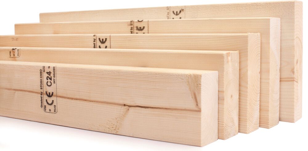 Runkotolppa C24 48 x 123 mm mitallistettu