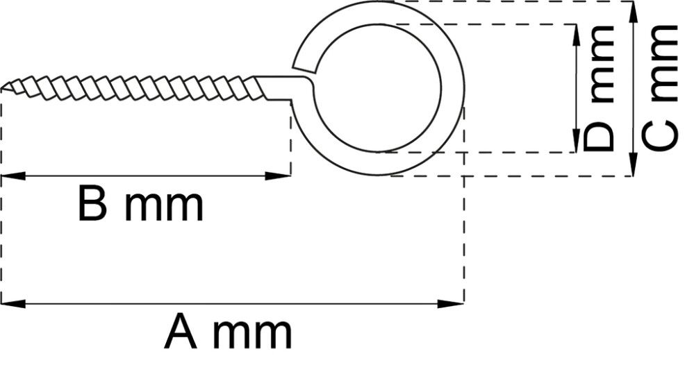 Silmuruuvi 1 Habo musta 35 mm