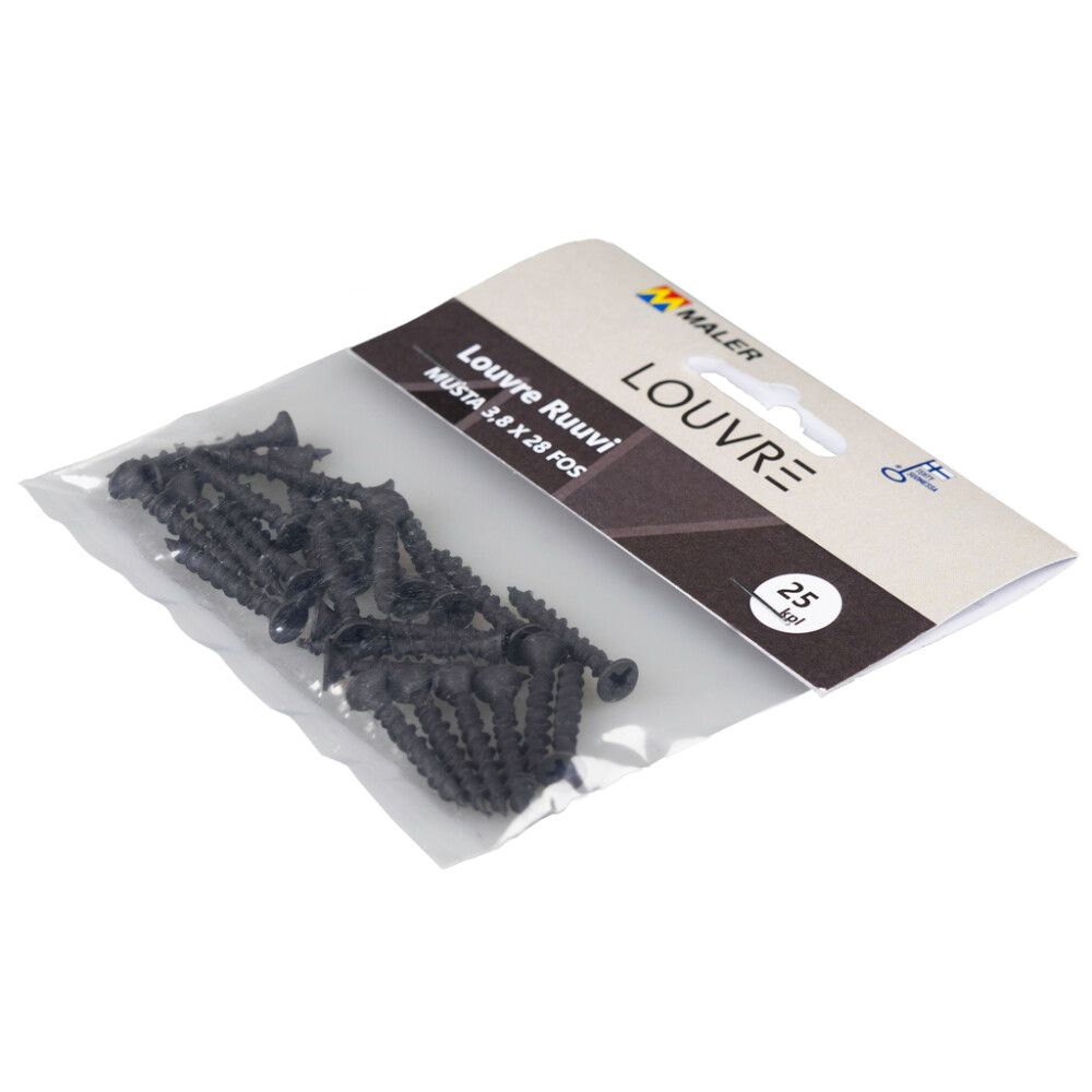 Ruuvi Maler Louvre FOS 3,8 x 2 Musta Metalli 25 kpl/pss