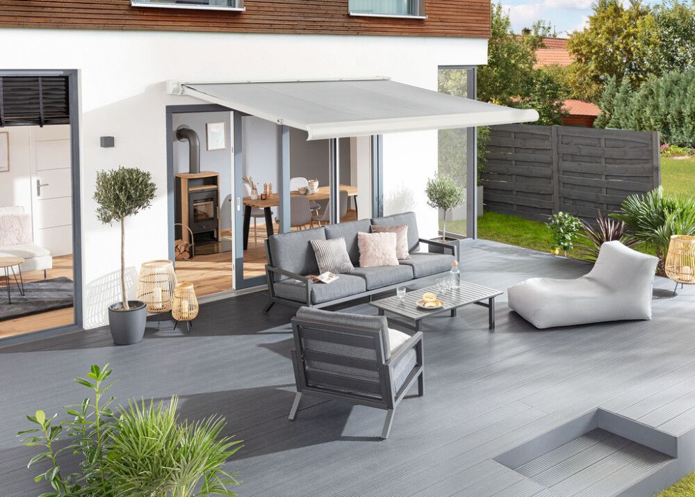 Täyskasettimarkiisi SunFun Elba 4 x 3,5 m Harmaa/valkoinen