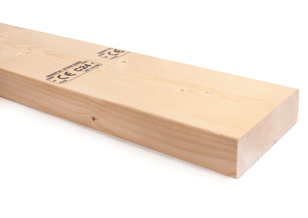 Runkotolppa C24 48 x 148 x 4500 mm mitallistettu