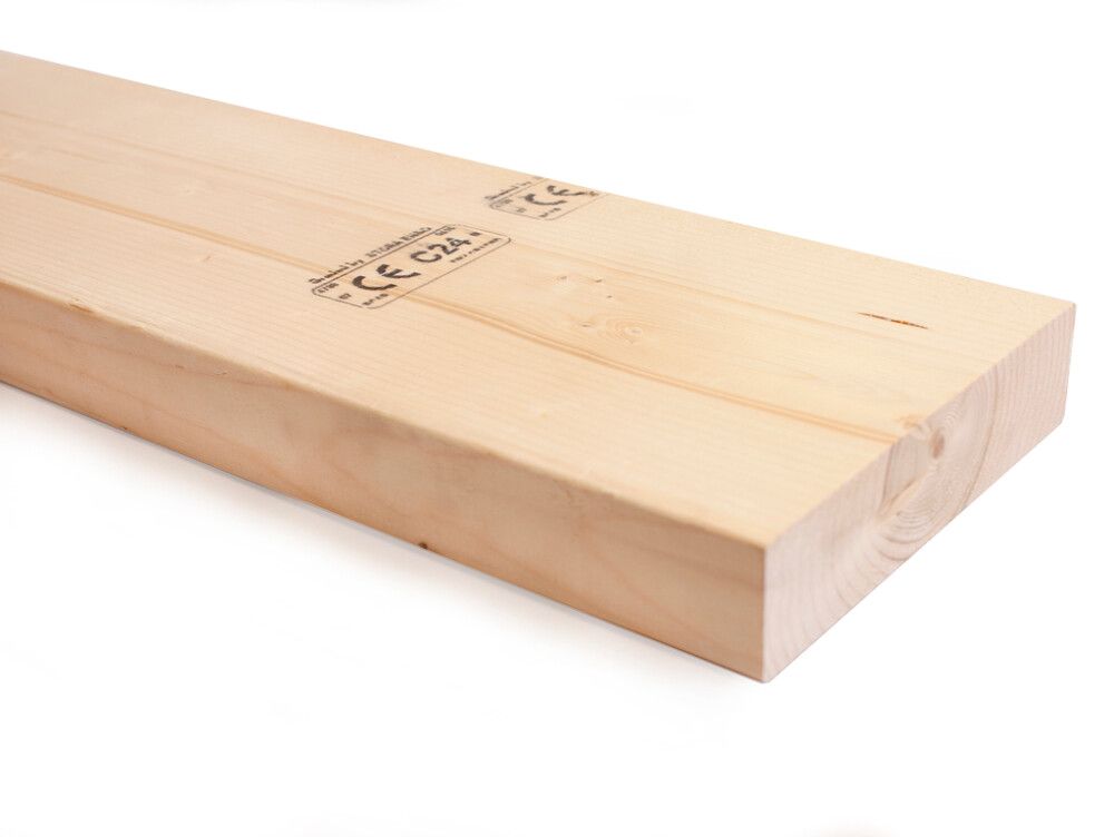 Runkotolppa C24 48 x 198 x 4500 mm mitallistettu