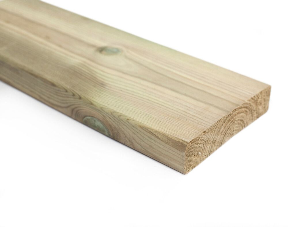 Kyllästetty mänty AB 28 x 145 mm höylätty SHP vihreä (per metri)