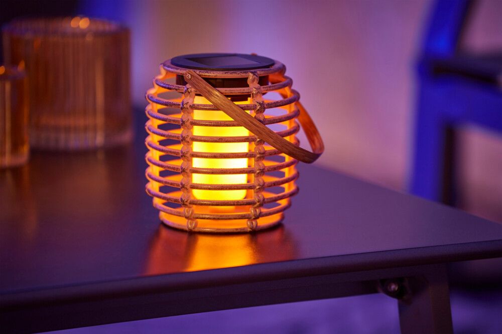 Solarlyhty liekkiefektillä Bauhaus IP44 Ø 10,5 x 36 cm