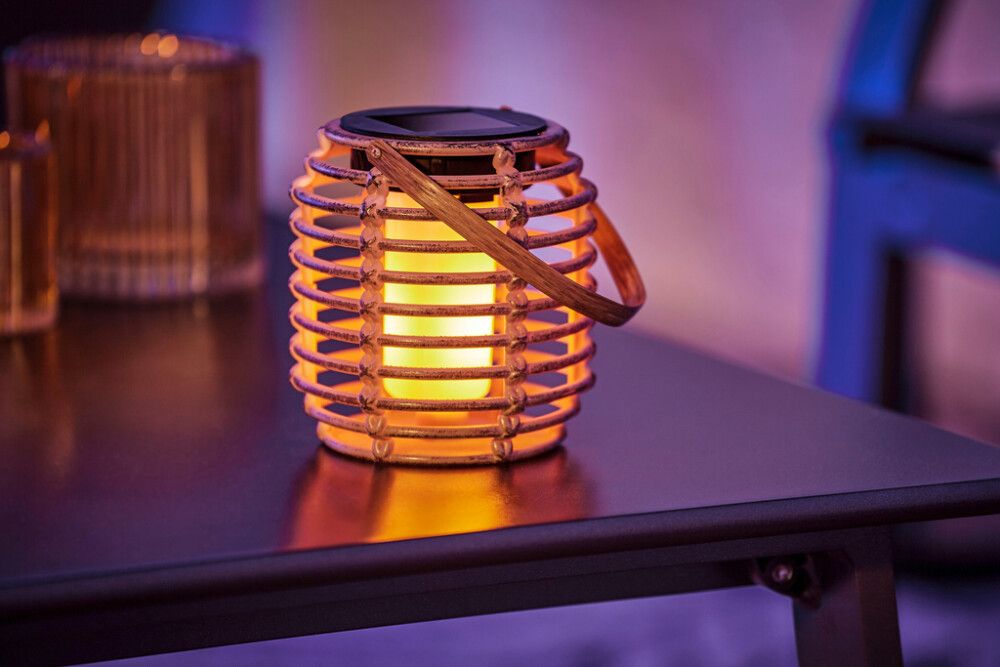 Solarlyhty liekkiefektillä Bauhaus IP44 Ø 10,5 x 36 cm