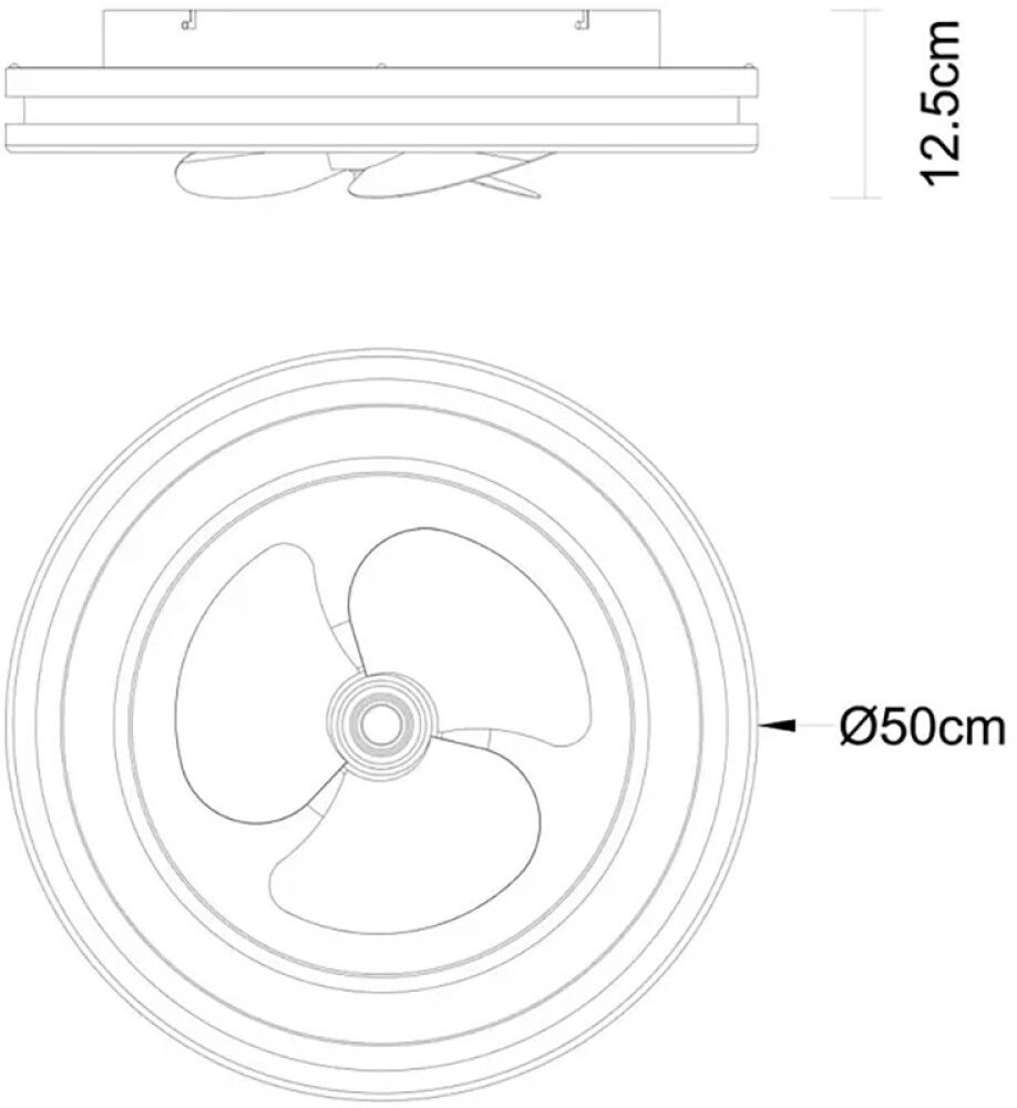 LED-tuuletinplafondi Voltomat Air Santana Ø 50 cm