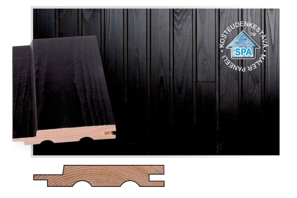 Kuusipaneeli Maler SPA STS-5 Hiili 15 x 95 x 2400 mm