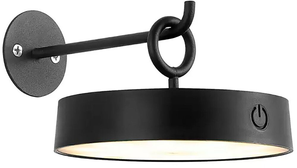 Seinävalaisin Avellino ladattava musta 8,75 x 15,4 x 12,8 cm IP44