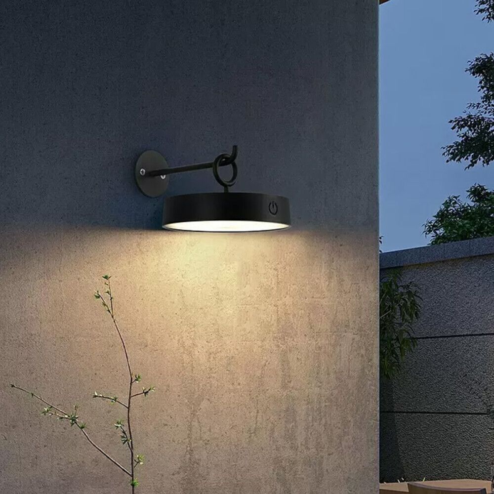 Seinävalaisin Avellino ladattava musta 8,75 x 15,4 x 12,8 cm IP44