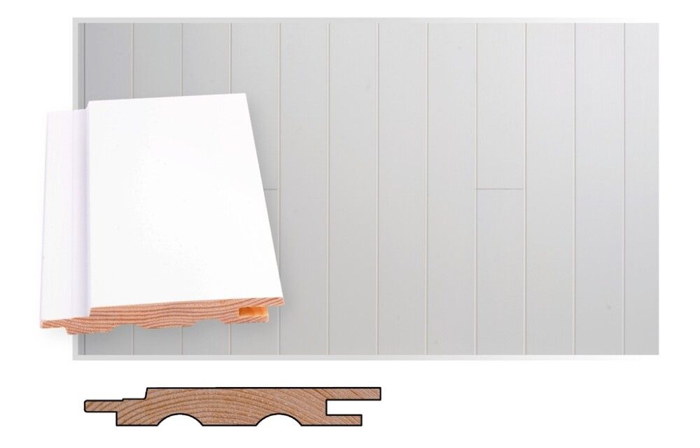 Mäntypaneeli Maler SPA STS-5 puhtaanvalkoinen 14 x 95 x 2400 mm