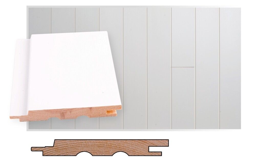 Mäntypaneeli Maler SPA STS-5 puhtaanvalkoinen 14 x 120 x 2400 mm