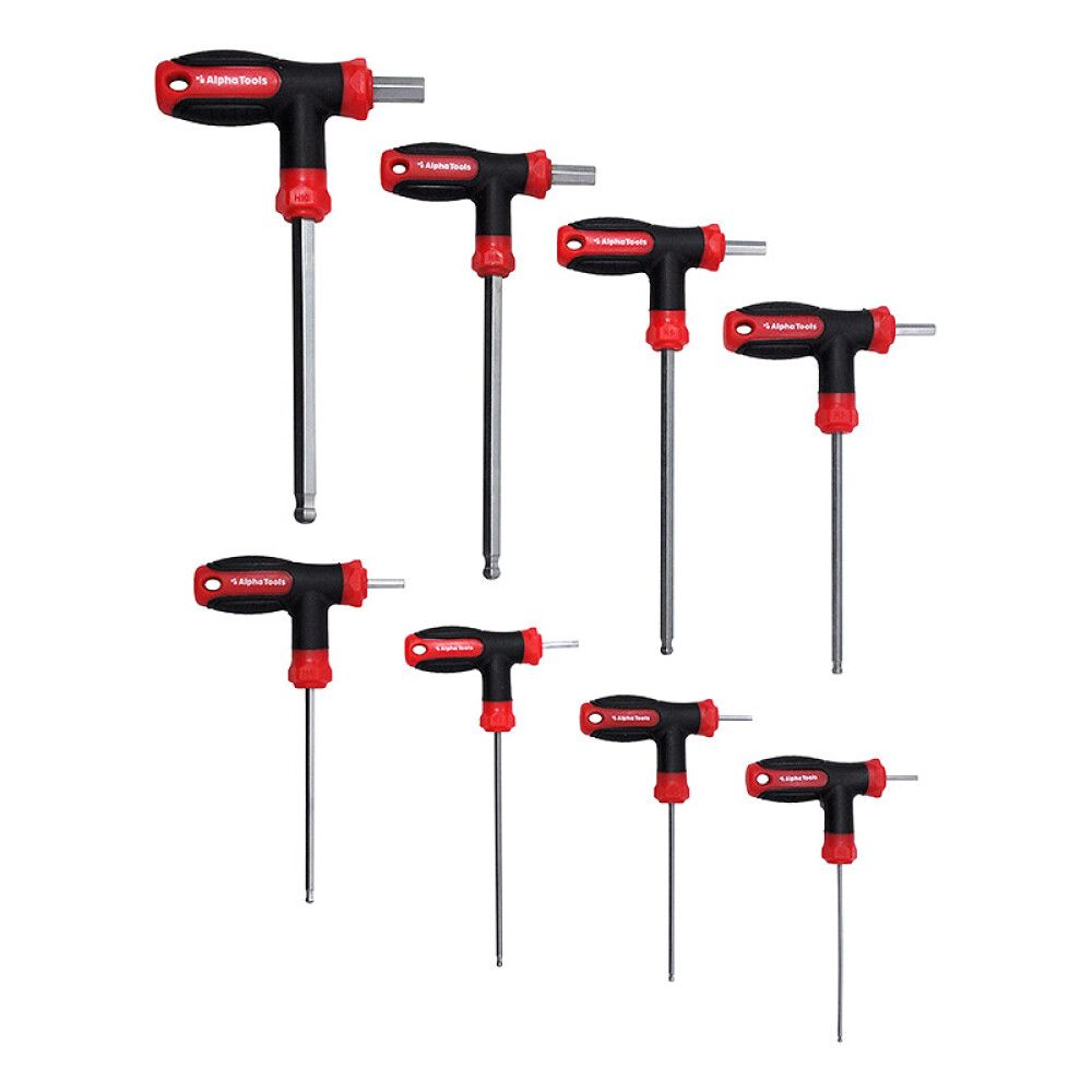 Kuusiokoloavainsarja T-kahvalla Alpha Tools 8-os.