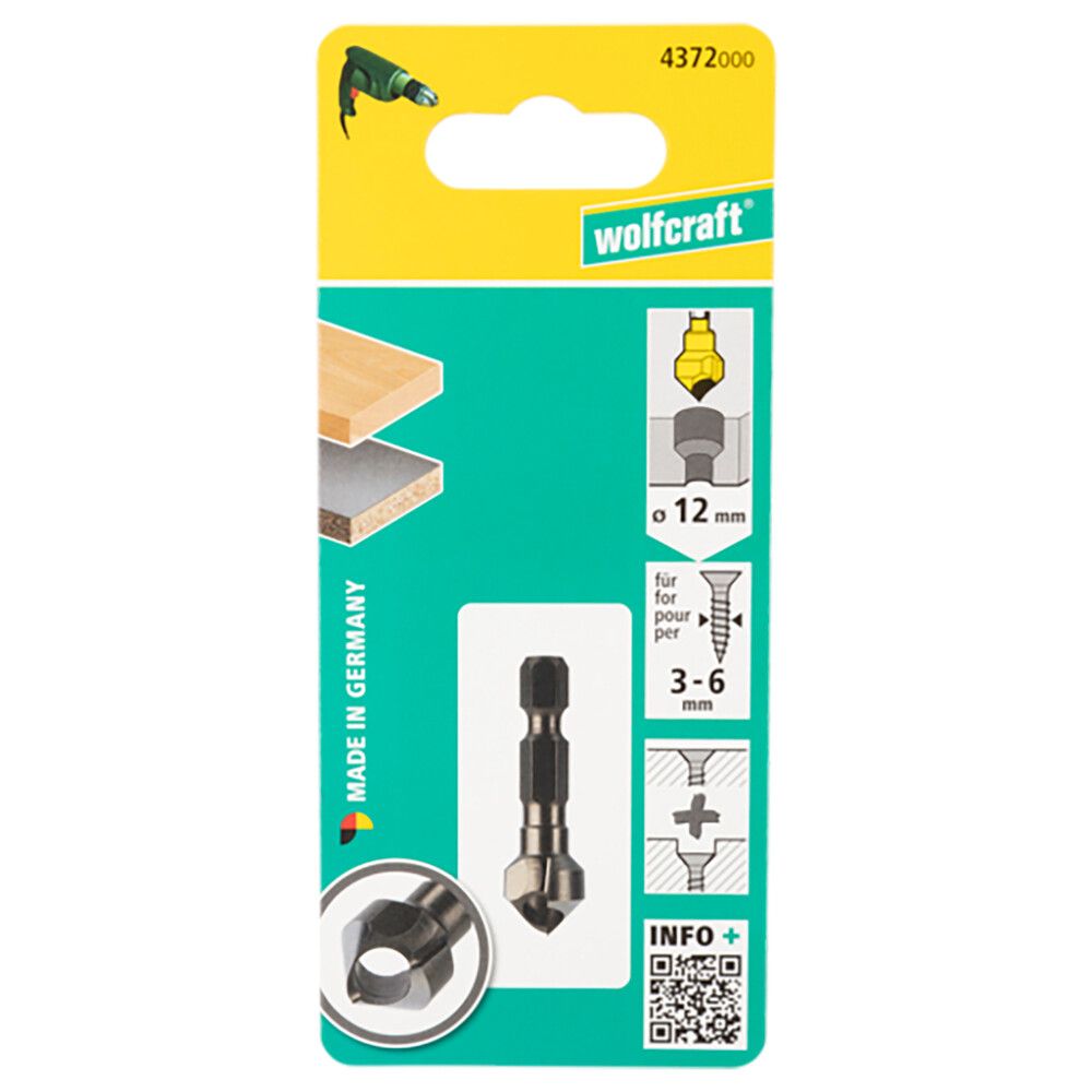 Reiällinen upotusporanterä Wolfcraft 12 mm