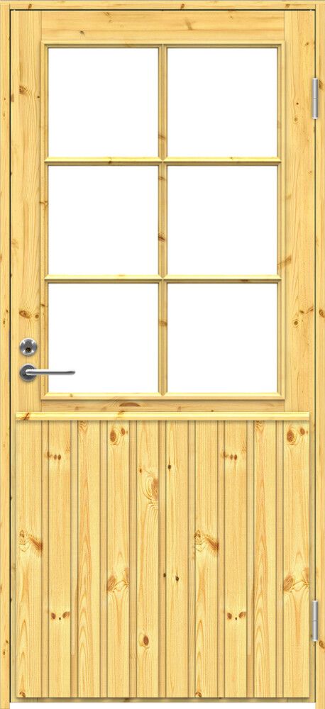 Mökkiovi Swedoor eristetty puuvalmis 6-ruutuinen