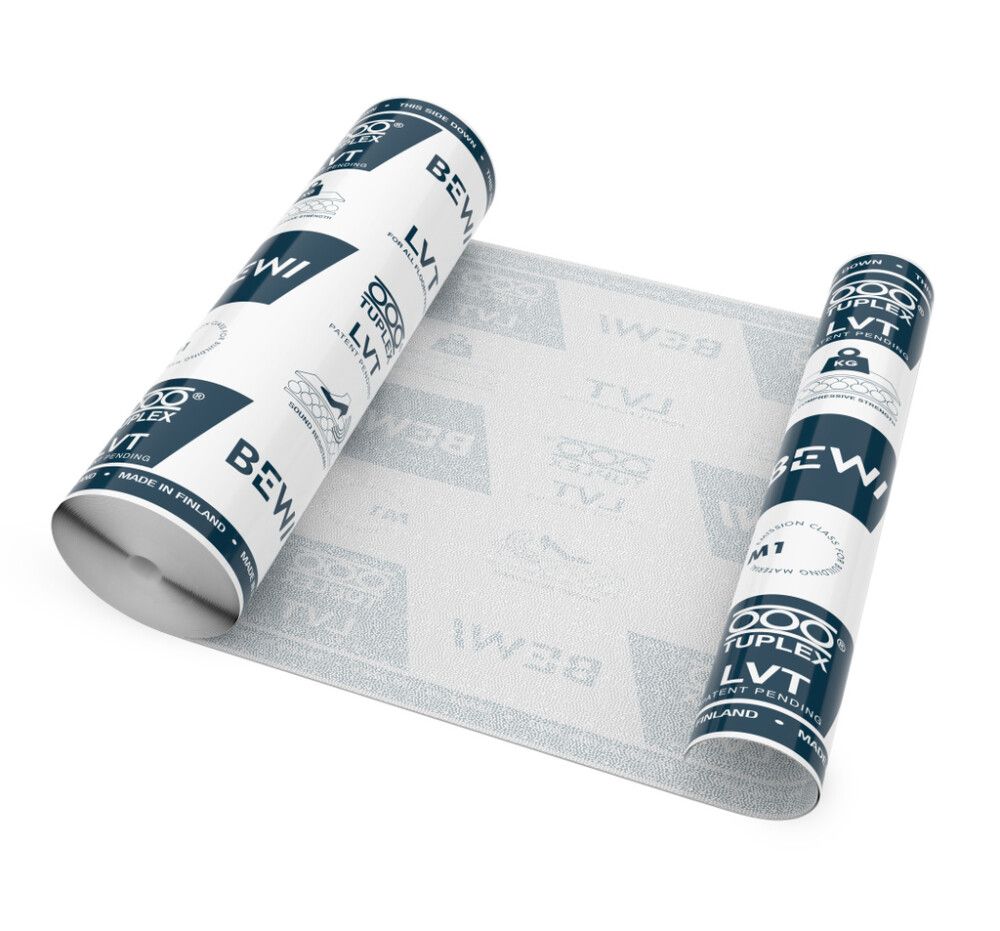 Parketin alusmateriaali Tuplex LVT 15 m / 16,5 m²