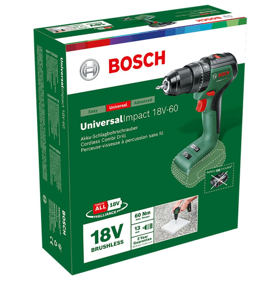 Akkuiskuporakone Bosch UniversalImpact 18V-60 Solo