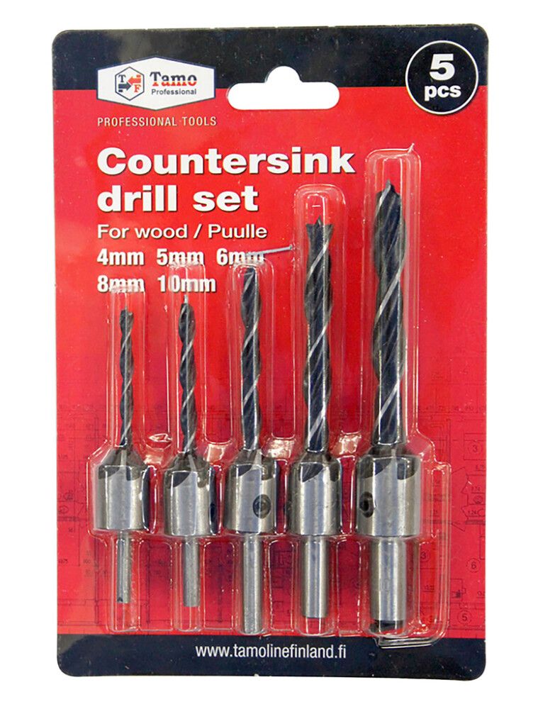 Senkkausteräsarja Tamo 4/5/6/8/10 mm 5 kpl/pkt