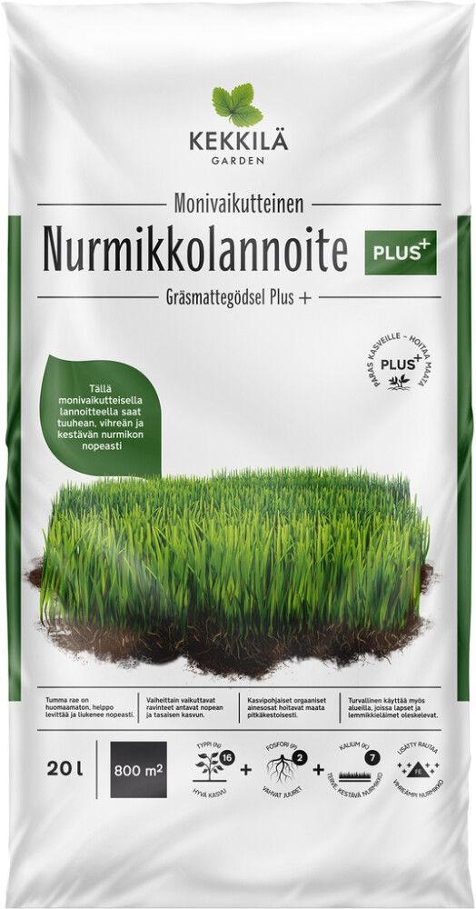 Nurmikkolannoite Kekkilä Plus+ 20 l