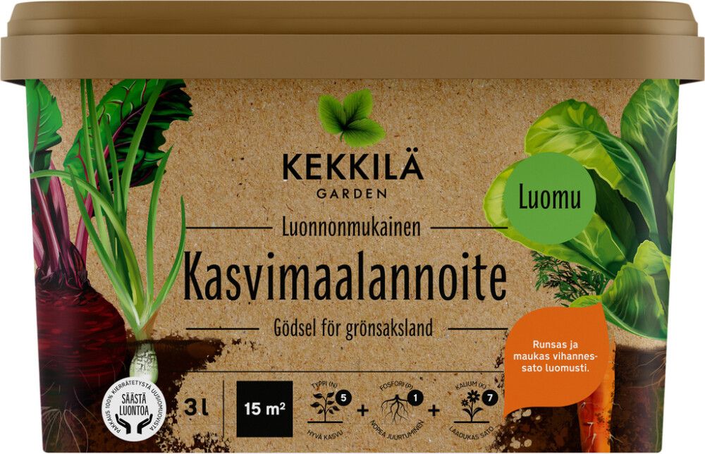 Kasvimaalannoite Kekkilä luonnonmukainen 3 l
