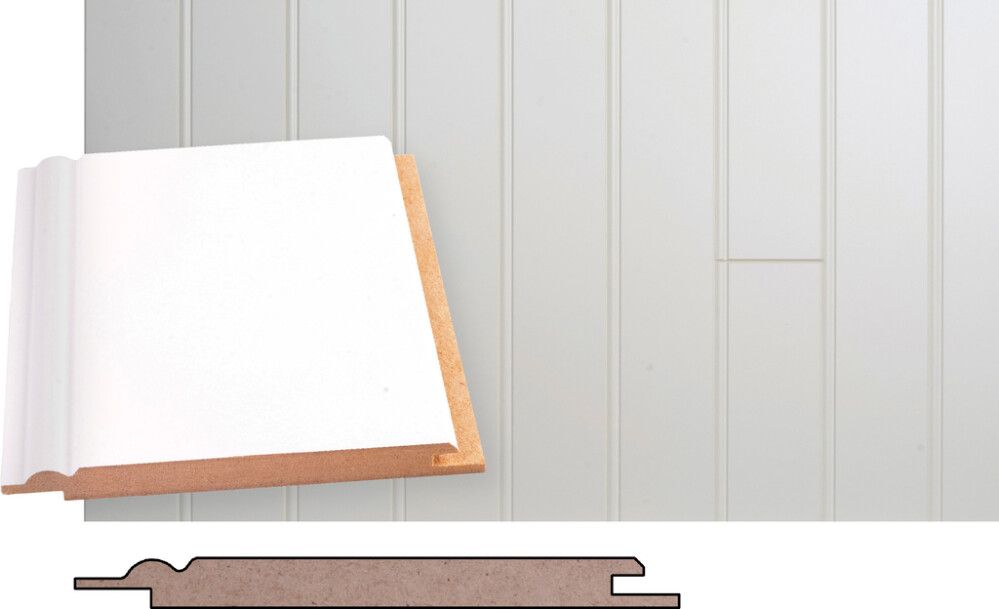 Kattopaneeli Maler MDF Helmi Valkoinen 10 x 120 x 2070 mm