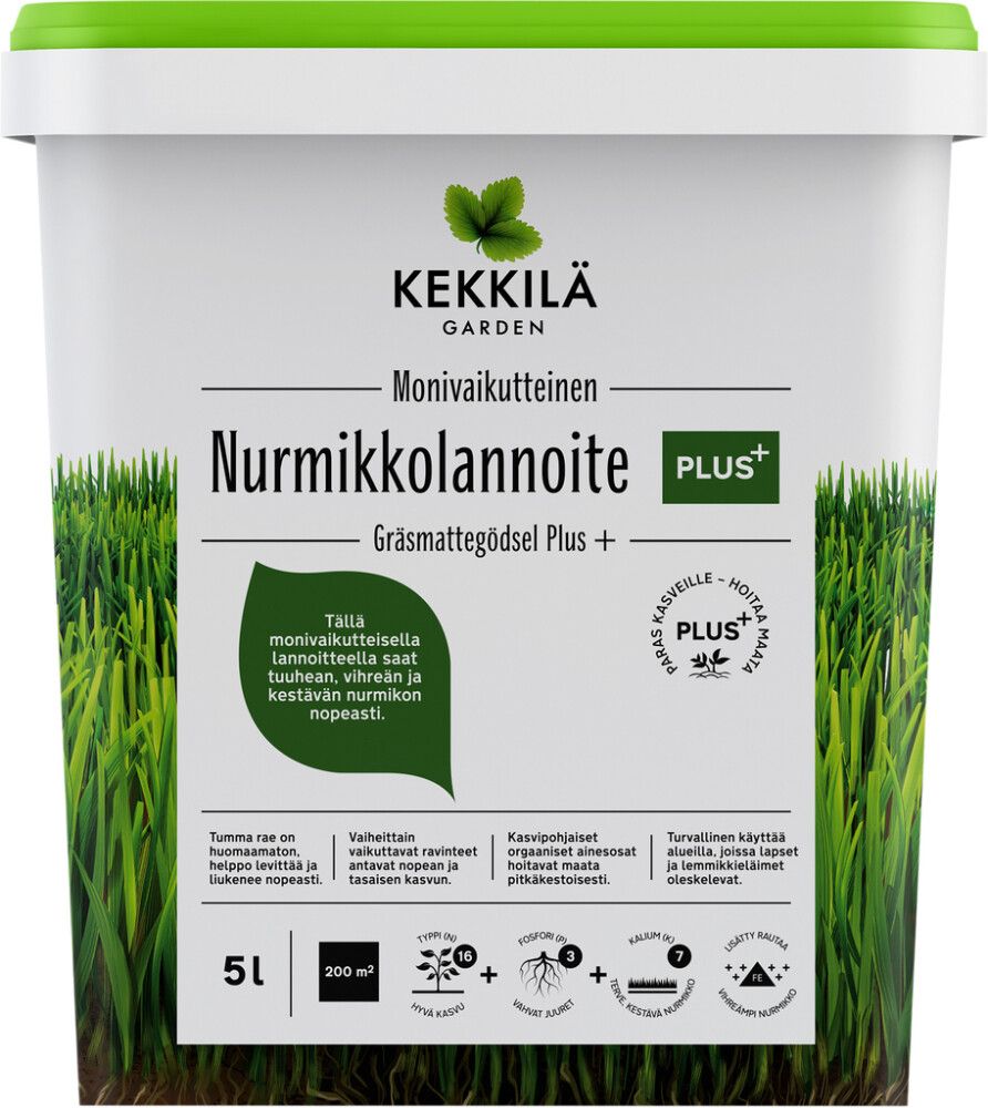 Nurmikkolannoite Kekkilä Plus+ 5 l