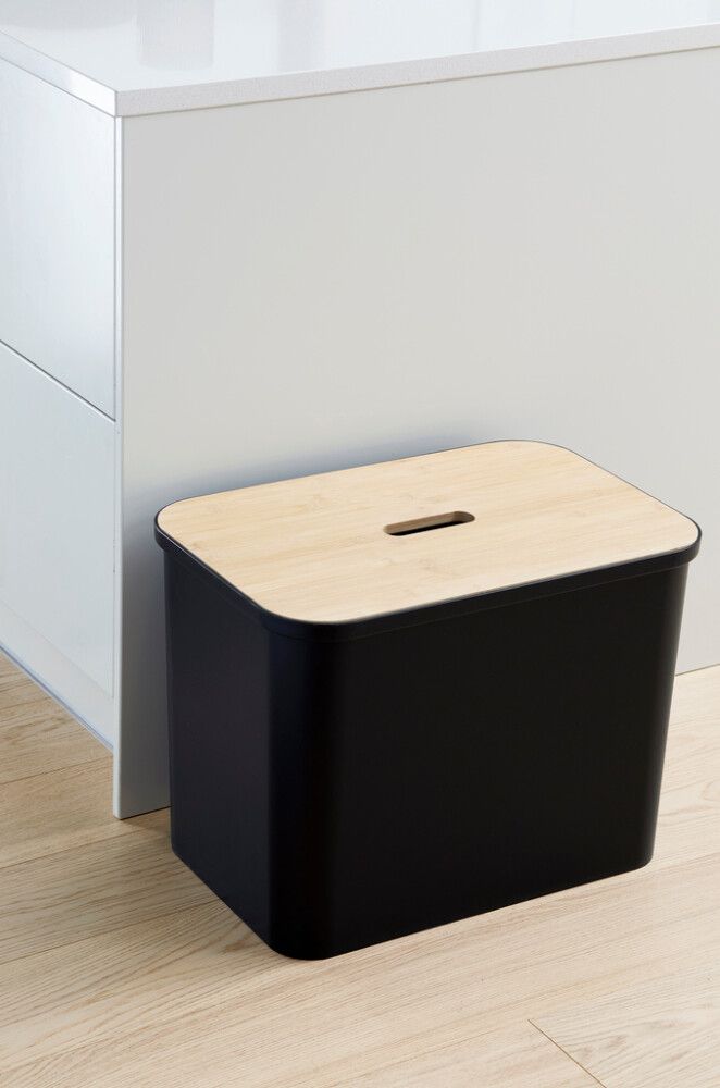 Lajitteluastiasetti SmartStore Collect 76 L Musta Vanerikannella