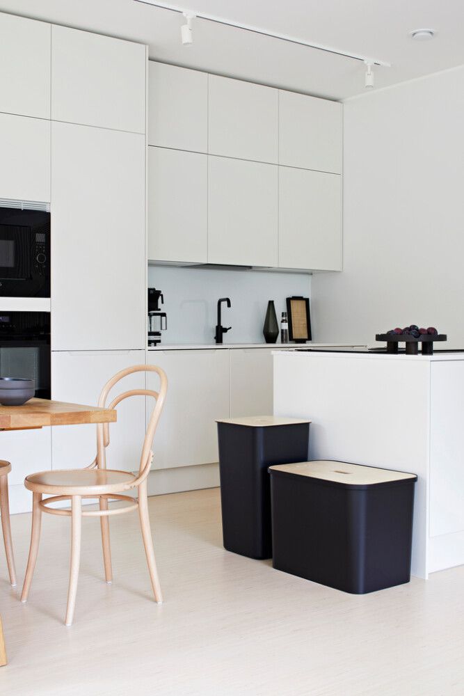 Lajitteluastiasetti SmartStore Collect 76 L Musta Vanerikannella