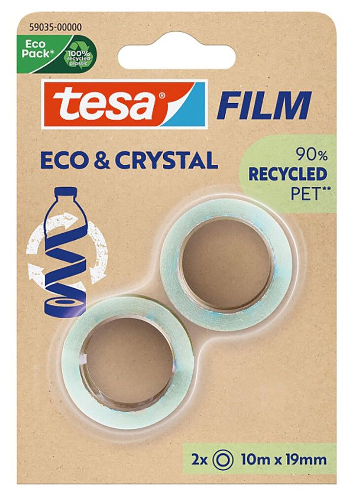 Teippi tesafilm® Eco & Crystal 10 m x 19 mm