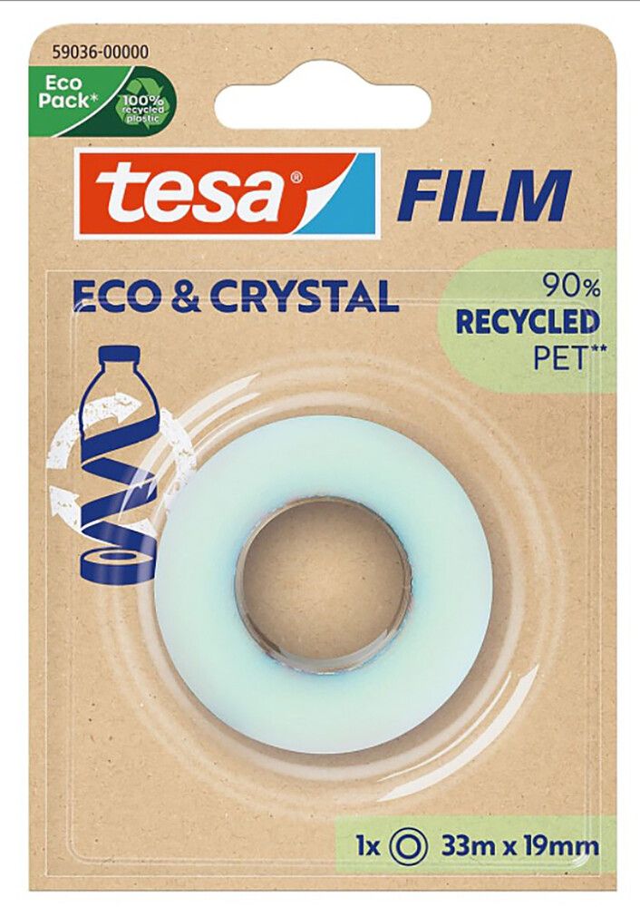 Teippi tesafilm® Eco & Crystal 33 m x 19 mm